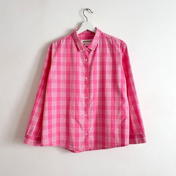 Caron Callahan Tops - Caron Callahan alice shirt cotton blouse pink plaid pant la garconne O/S S M L
